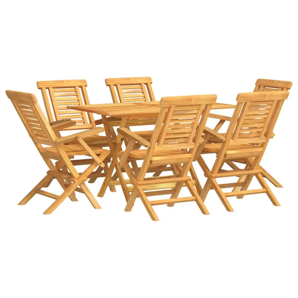 7 Piece Garden Dining Set Outdoor Furniture Table Chairs Brown Wood Patio