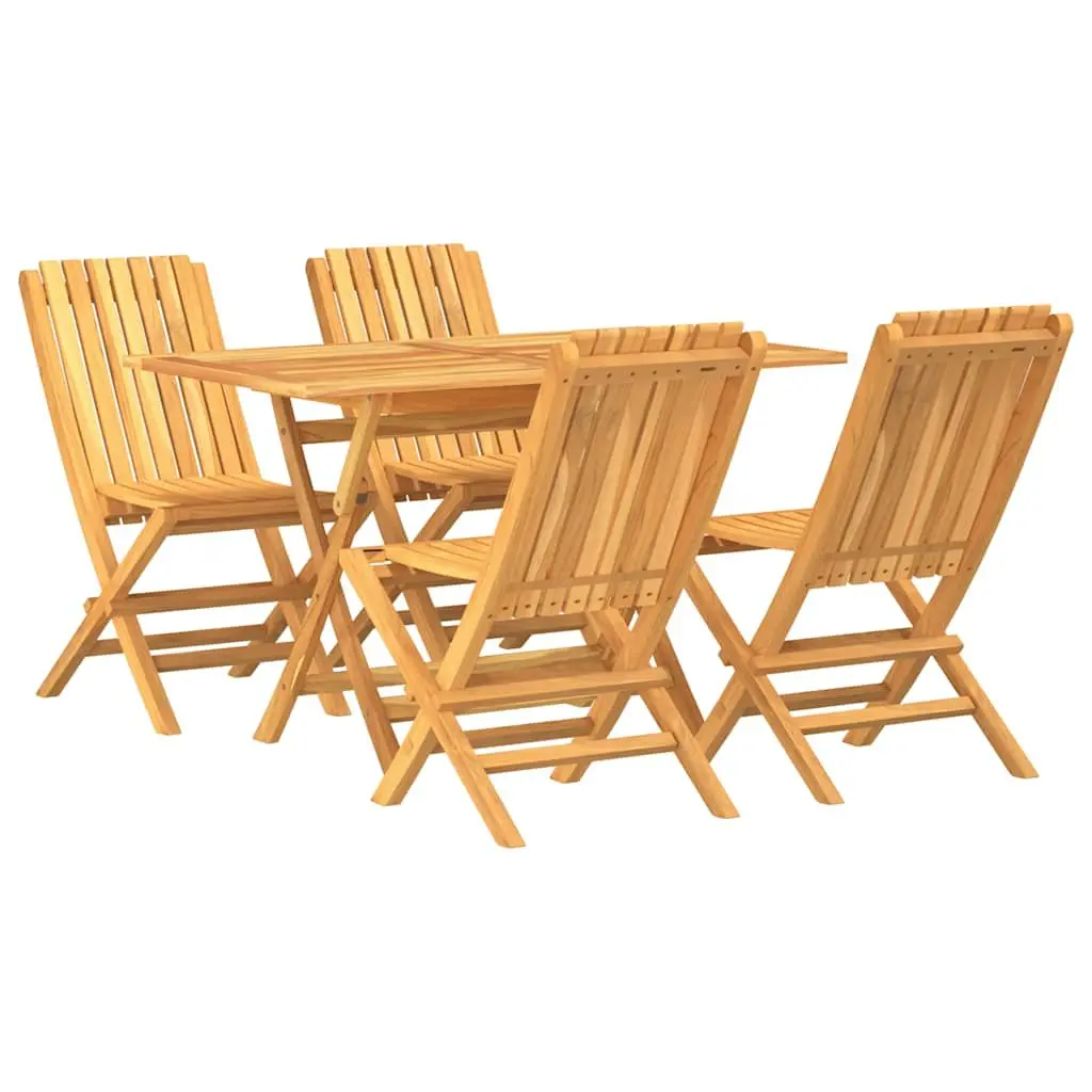 5 Piece Garden Dining Set Outdoor Furniture Table Chairs Brown Wood