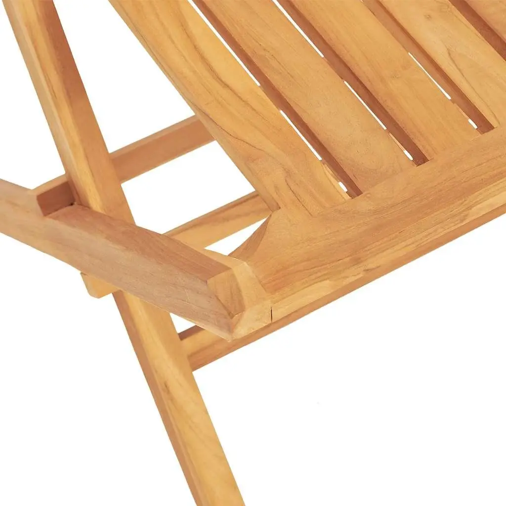 7 Piece Outdoor Dining Set Teak Wood Foldable Table and Chairs Brown