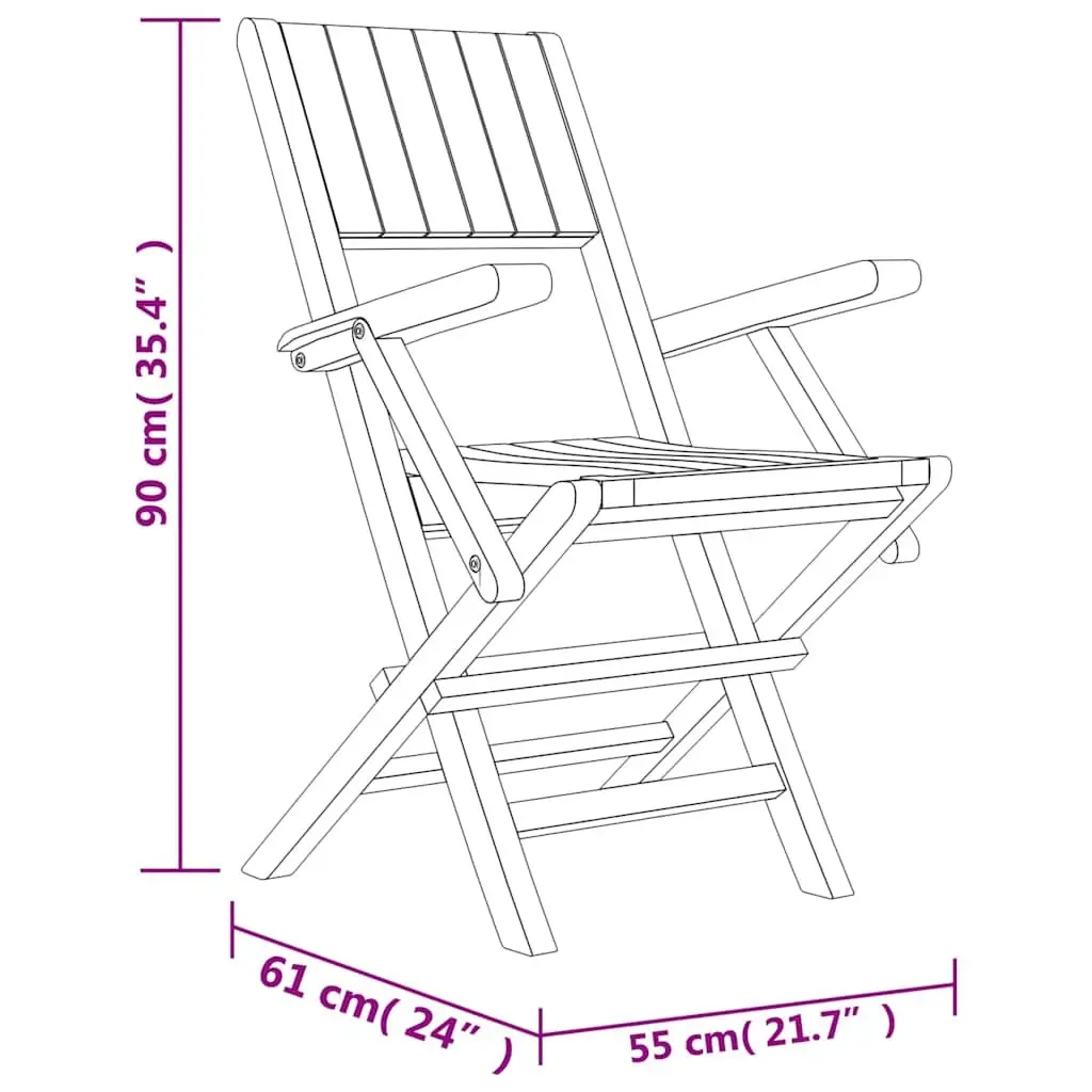 7 Piece Folding Garden Dining Set Teak Wood Brown Outdoor Furniture with Table and Chairs