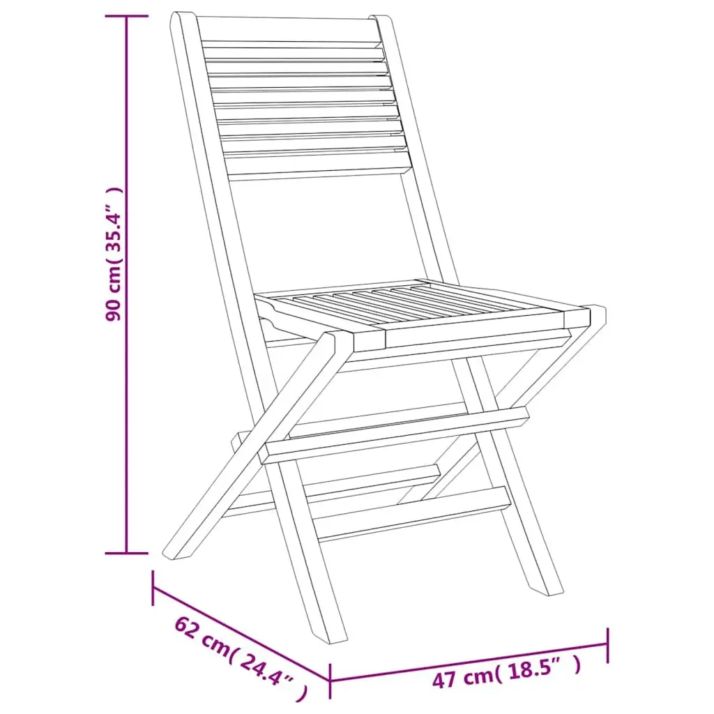 Garden Dining Set 7 Piece Outdoor Furniture Teak Wood Table Chairs Foldable