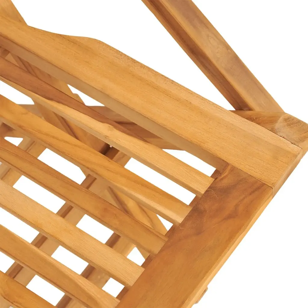 5 Piece Outdoor Dining Set Teak Wood Table Chairs Brown