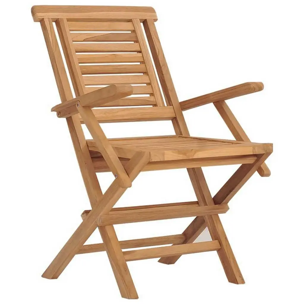 5PieceOutdoorDiningSetFoldingTableandChairsBrownSolidTeakWood