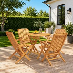 Teak Wood Outdoor Dining Set - Ideal for Any Gathering