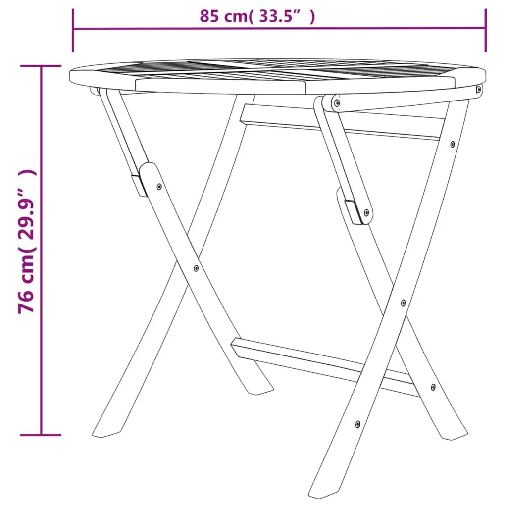 5 Piece Garden Dining Set Solid Teak Wood Foldable Chairs Table Brown