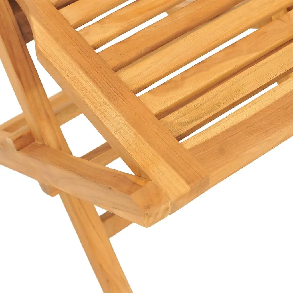 Garden Dining Set Solid Teak Wood 5 Piece Foldable Brown