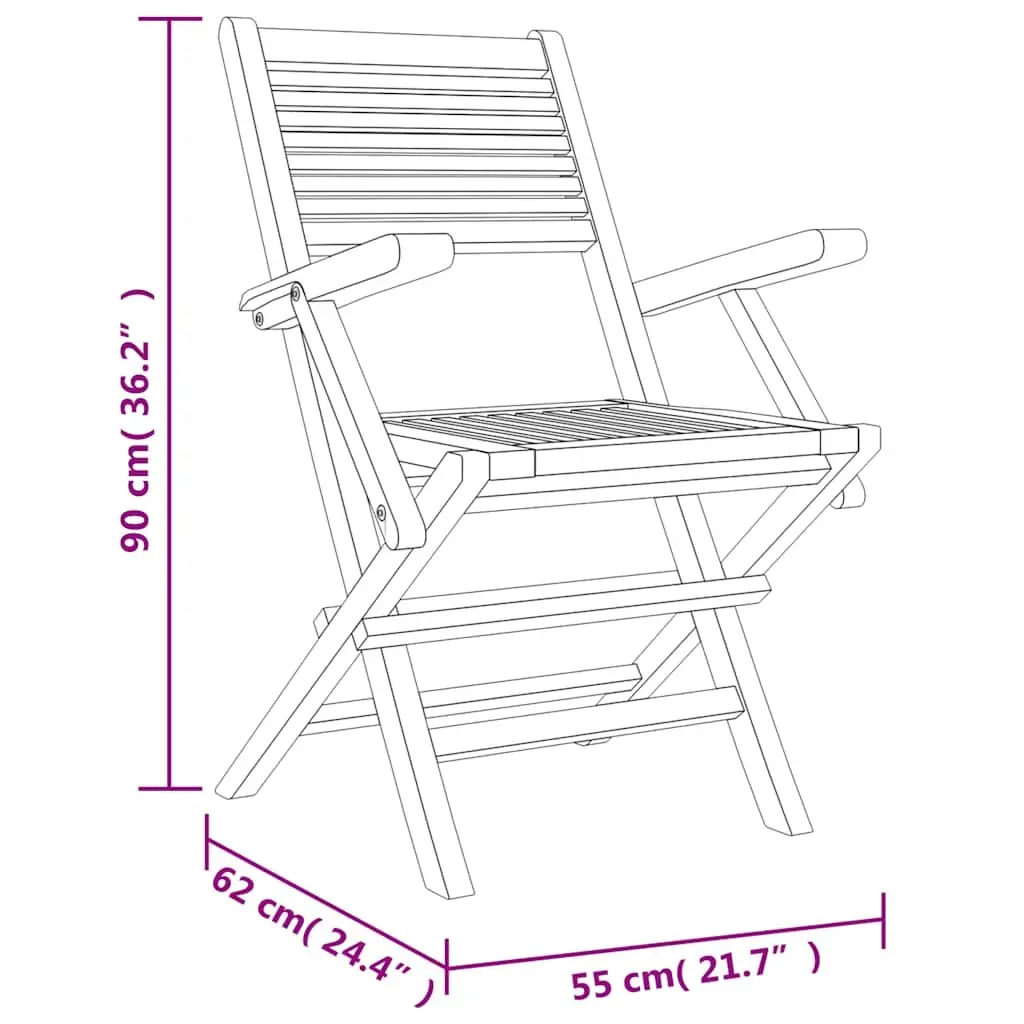 5-Piece Folding Wooden Garden Dining Set