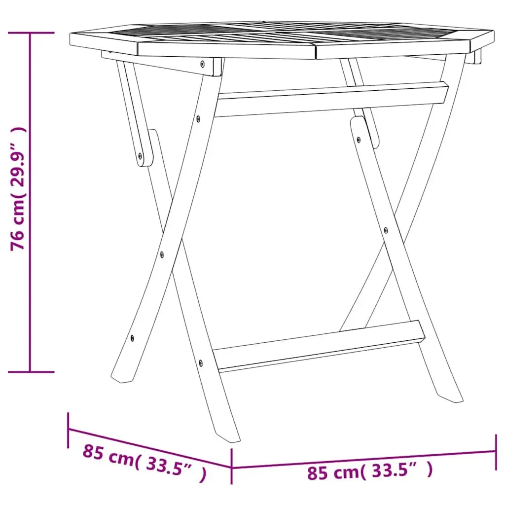 5-Piece Folding Wooden Garden Dining Set