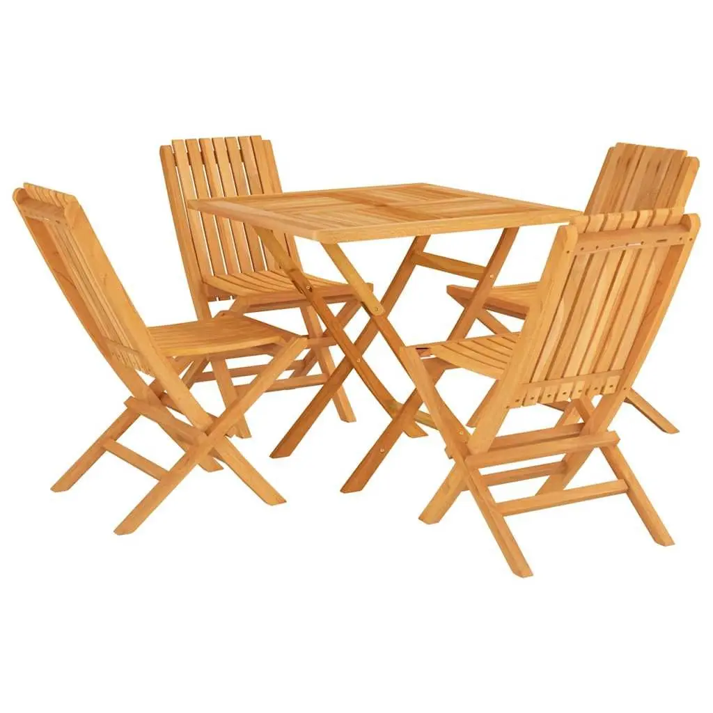 5 Piece Garden Dining Set Outdoor Furniture Table Chairs Brown Wood