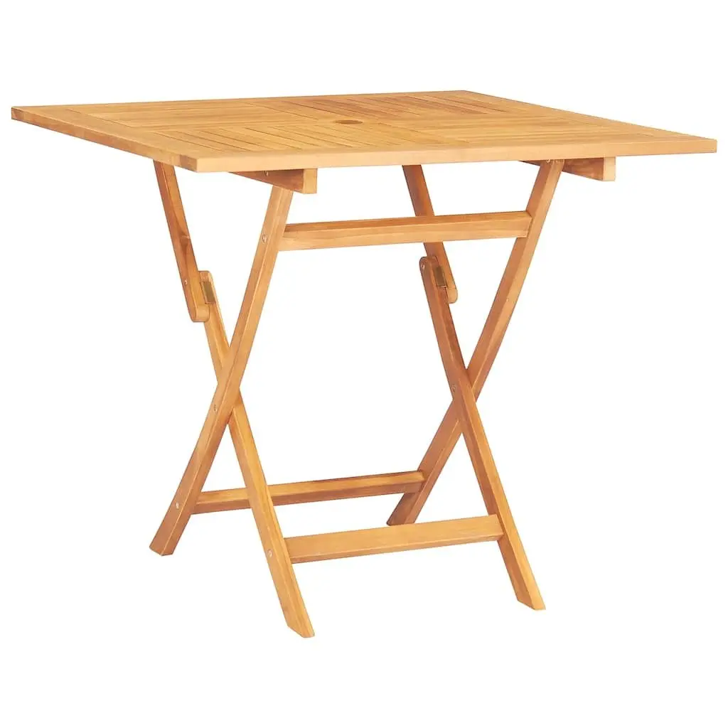 5 Piece Garden Dining Set Teak Wood Table Chairs Brown