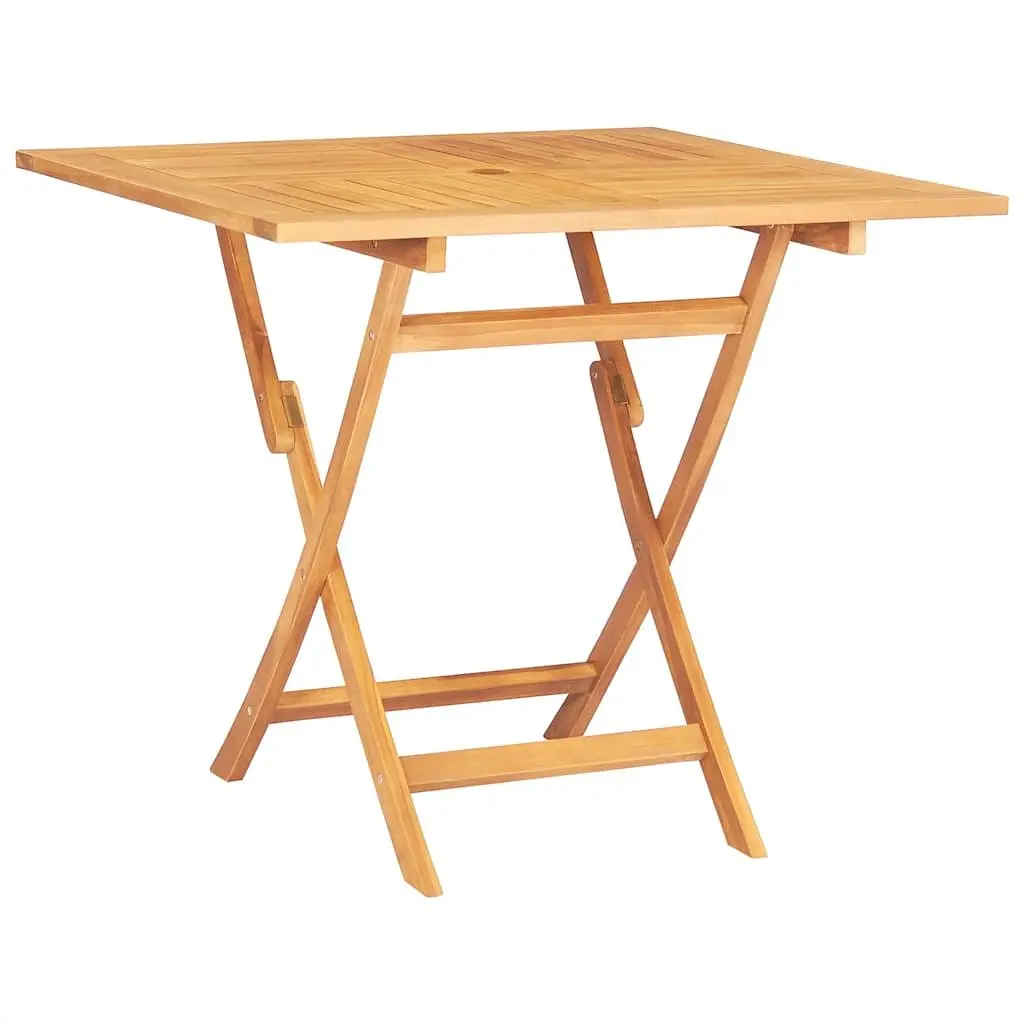 Garden Dining Set Wooden 5 Piece Outdoor Furniture Brown Foldable Patio Table Chairs