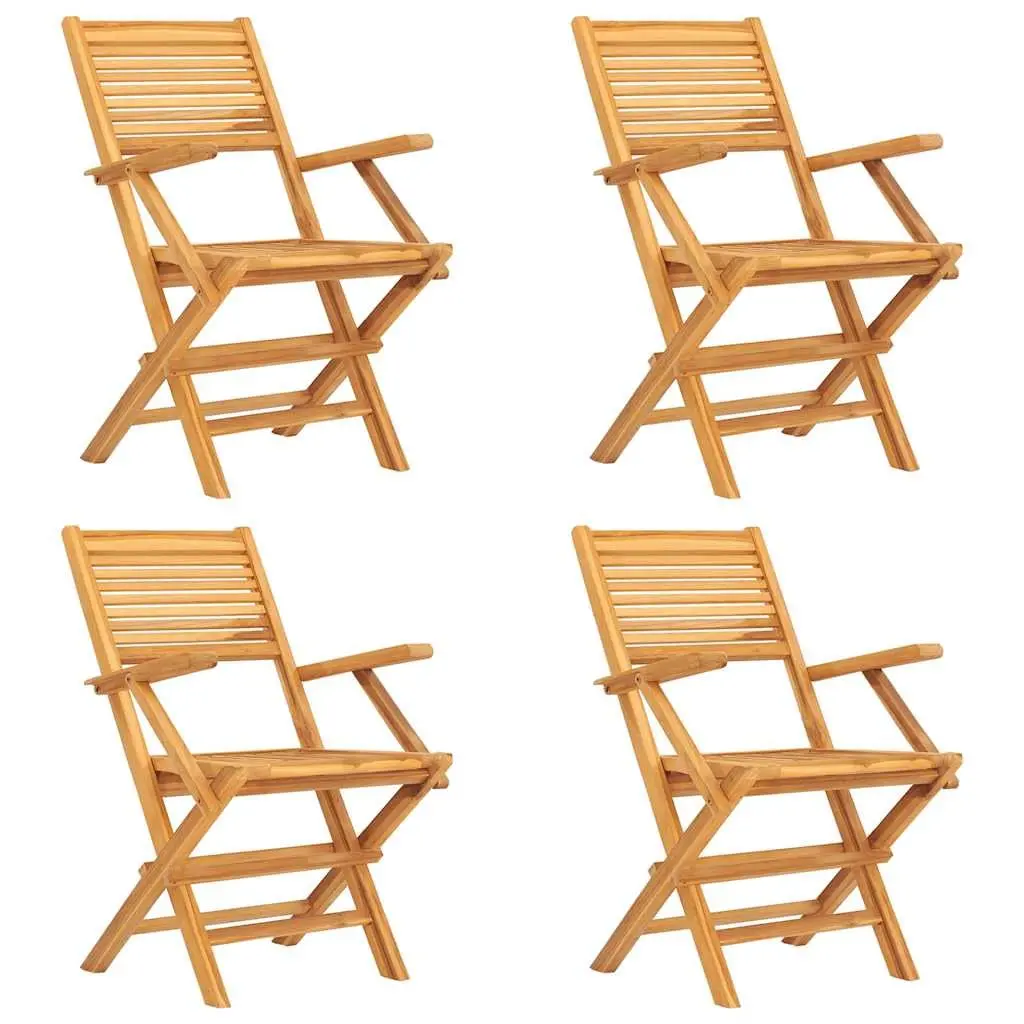 5 Piece Garden Dining Set Outdoor Furniture Teak Wood Table Chairs Brown