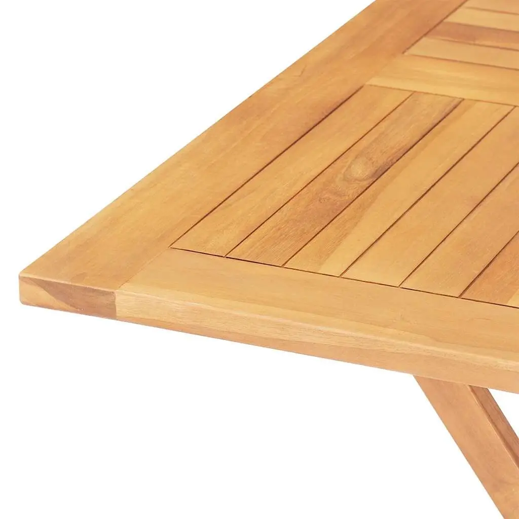 5 Piece Garden Dining Set Outdoor Furniture Teak Wood Table Chairs Brown
