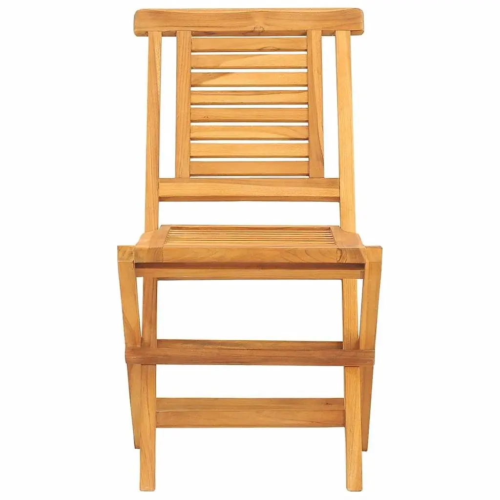 Folding Garden Chairs Solid Teak Wood 4 pcs Outdoor Seating with Backrest Brown