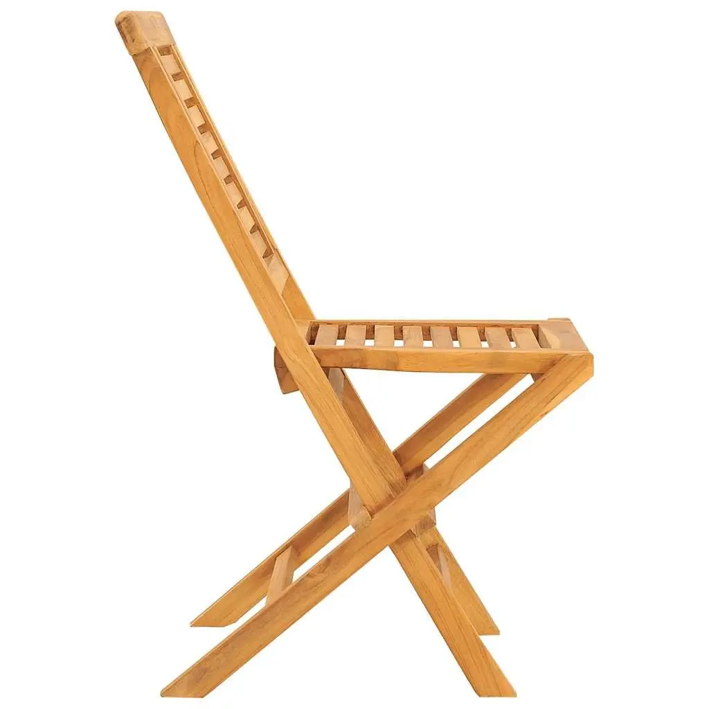 Folding Garden Chairs Solid Teak Wood 4 pcs Outdoor Seating with Backrest Brown