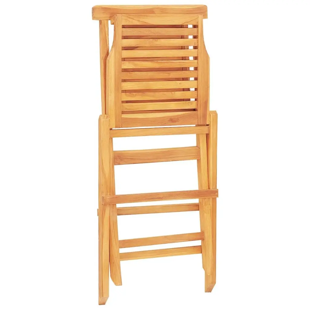Folding Wooden Garden Chairs 6 pcs Outdoor Seating Teak Slatted Design Brown
