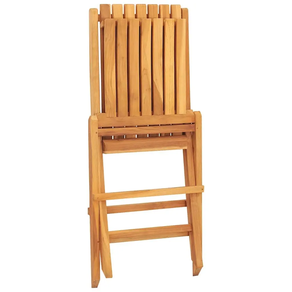 8 Piece Folding Garden Chairs Brown Solid Teak Wood Outdoor Patio Seating