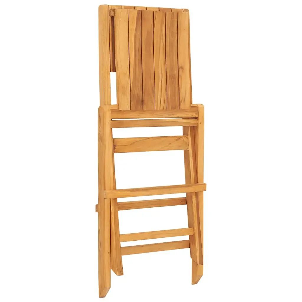 Teak Wood Folding Chairs Outdoor Seating 47x61x90cm Brown 4 Piece Set