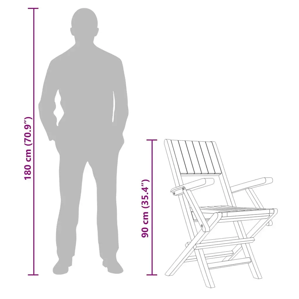 Folding Garden Chairs 4 pcs Outdoor Seating Solid Wood Teak Brown 55x61x90cm