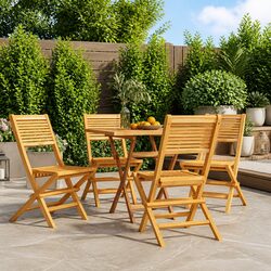Practical Folding Garden Chairs Set of 4 for Patio Relaxation