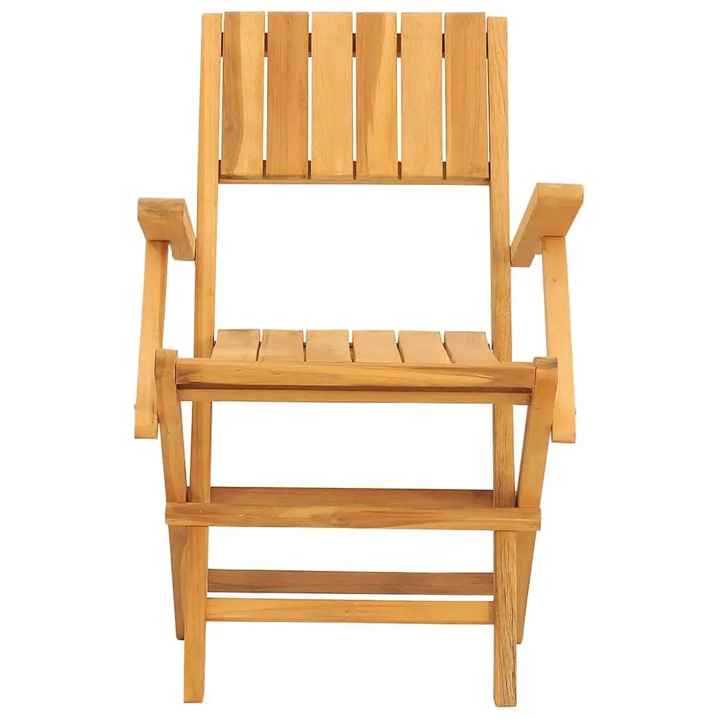 Outdoor Folding Garden Chairs 4 pcs Wooden Seating Backrest Armrests Brown