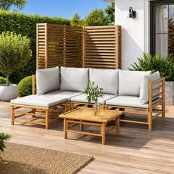 Ideal Outdoor Furniture: 5-Piece Bamboo Lounge Set