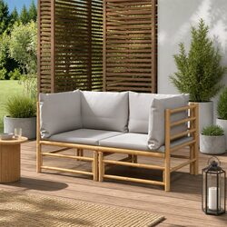 Versatile Bamboo Corner Sofa Set: Ideal for Any Outdoor Area