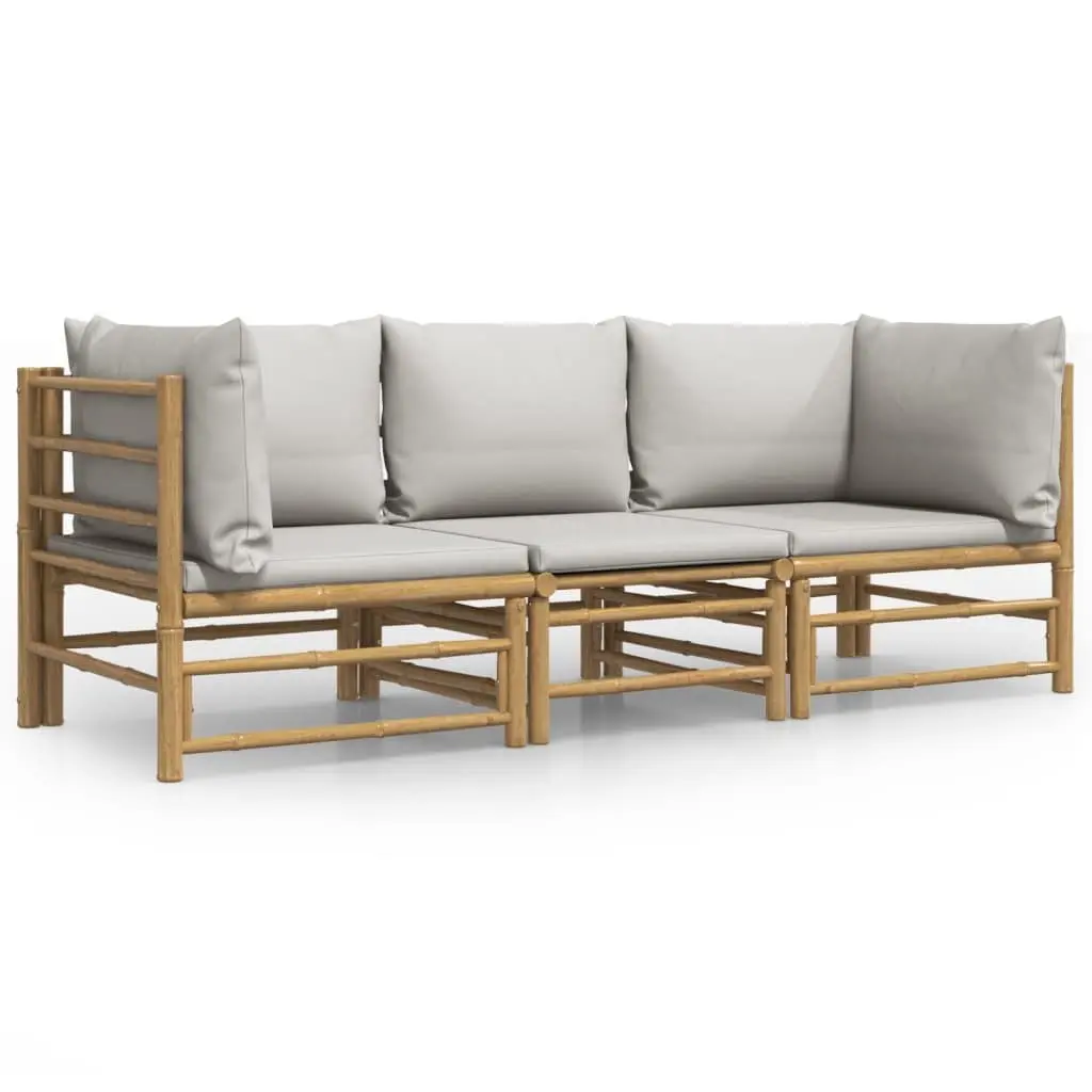 3-Piece Bamboo Lounge Set for Outdoor Use