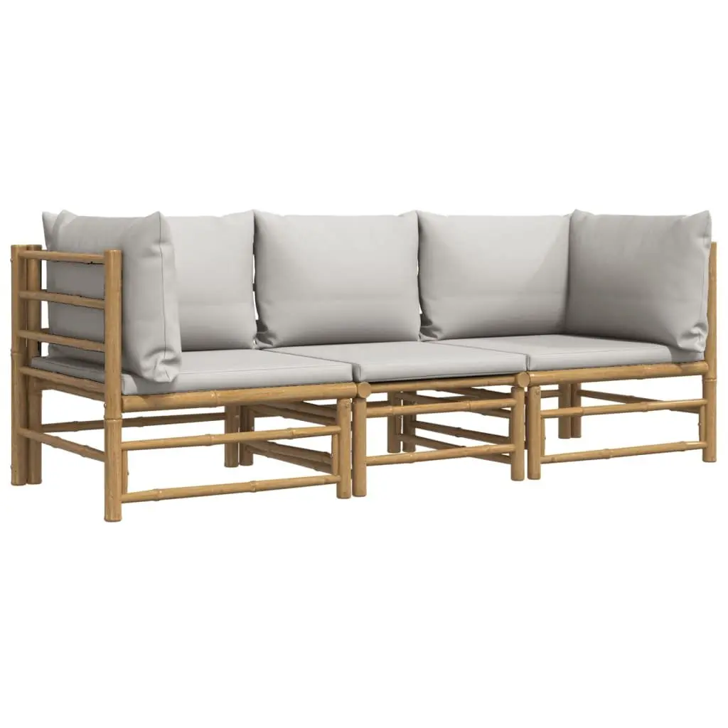 3-Piece Bamboo Lounge Set for Outdoor Use