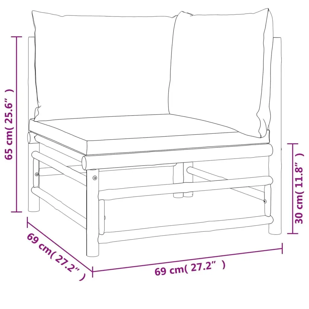 3-Piece Bamboo Lounge Set for Outdoor Use