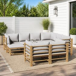 Practical 10-Piece Bamboo Lounge Set for Any Outdoor Space