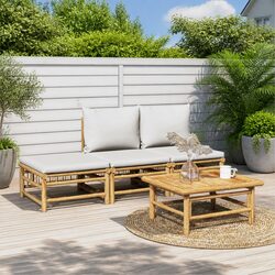 4-Piece Bamboo Lounge Set - Perfect for Your Outdoor Relaxation
