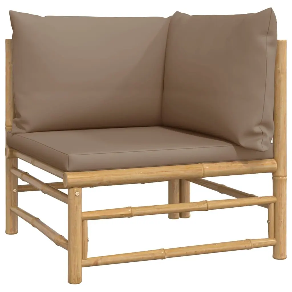 5 Piece Bamboo Lounge Set for Outdoor Enjoyment