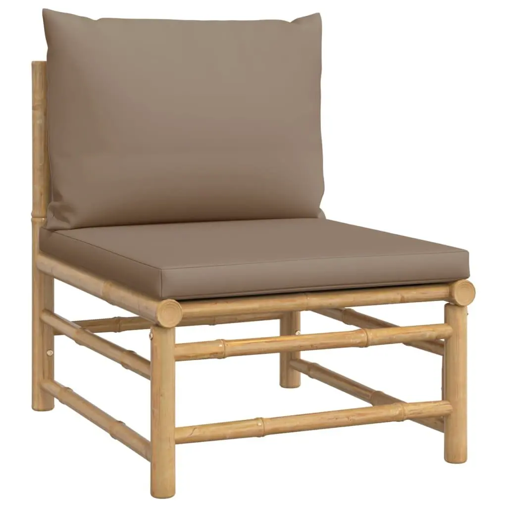 5 Piece Bamboo Lounge Set for Outdoor Enjoyment