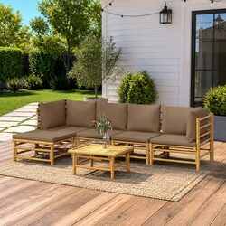 6-Piece Bamboo Garden Seating Set for Your Outdoor Space