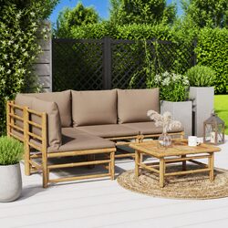 Perfect for Gardens: 5-Piece Bamboo Lounge Set