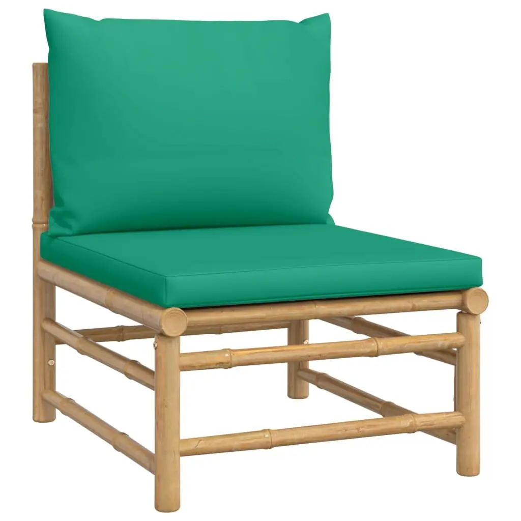 6 Piece Bamboo Garden Lounge Set Modular Outdoor Furniture with Cushions Brown