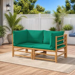 Versatile Bamboo Corner Sofa Set for Your Home