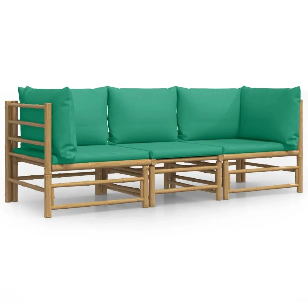 3 Piece Bamboo Lounge Set for Outdoor Use
