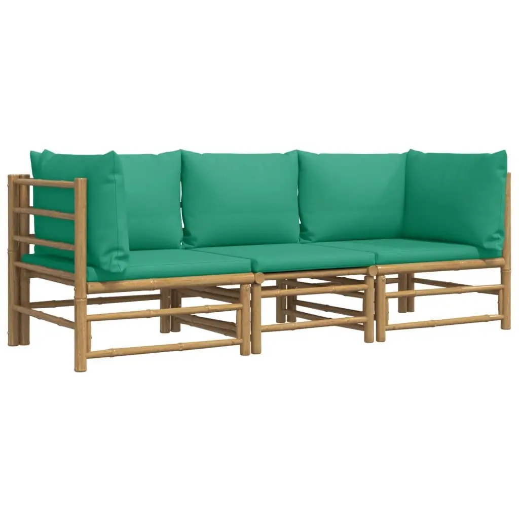3 Piece Bamboo Lounge Set for Outdoor Use
