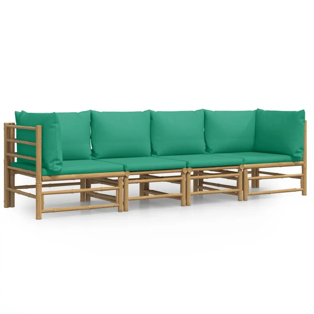 4 Piece Bamboo Garden Lounge Set Outdoor Furniture Brown