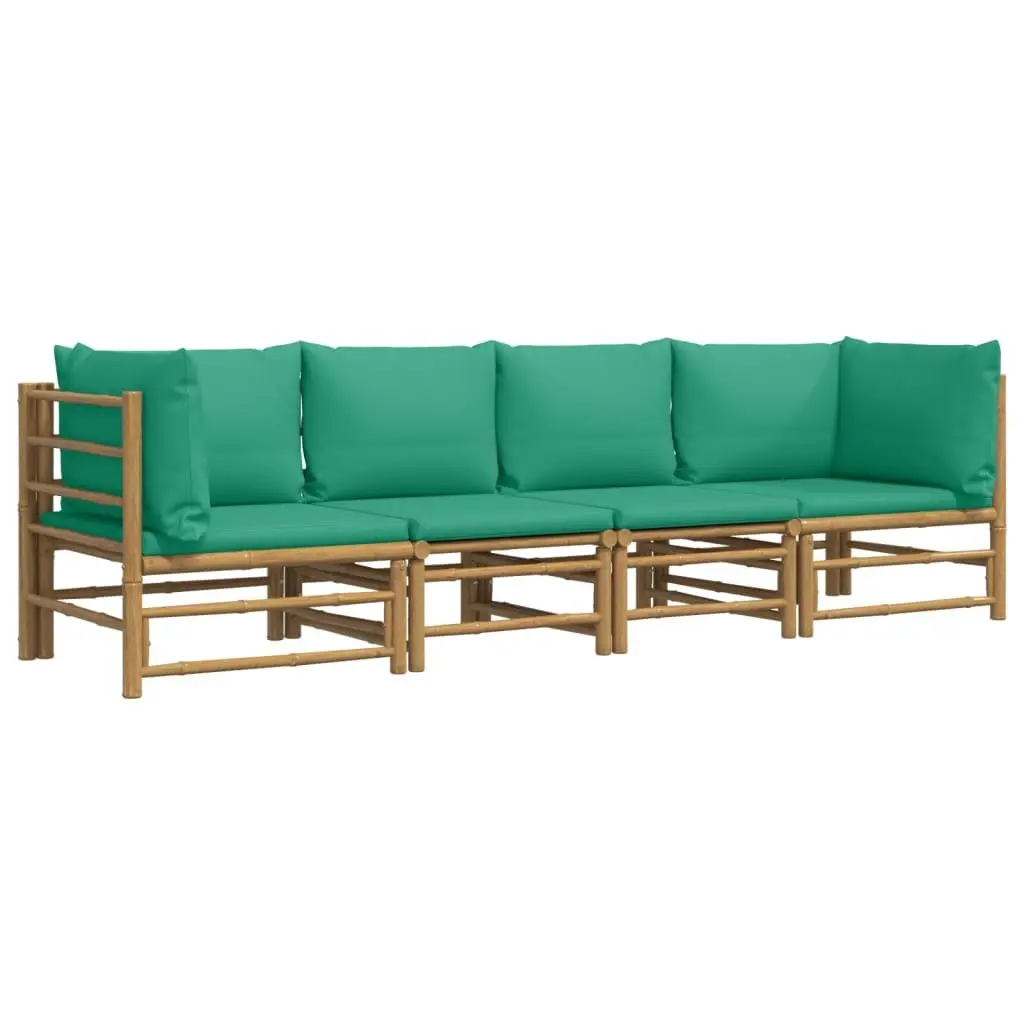 4 Piece Bamboo Garden Lounge Set Outdoor Furniture Brown