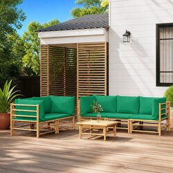 6-Piece Bamboo Lounge Set for Your Outdoor Areas