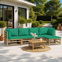 Versatile Bamboo Lounge Set for Garden and Patio