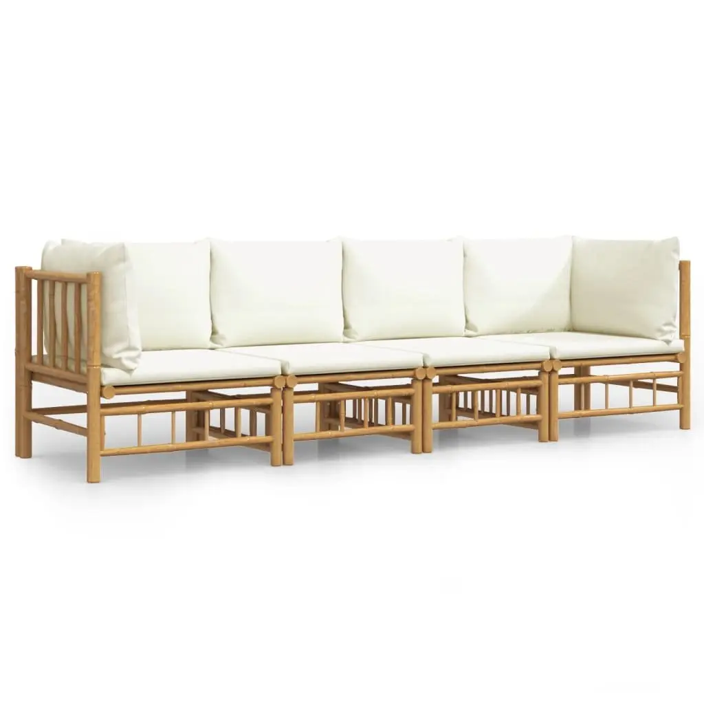 4 Piece Bamboo Lounge Set for Various Outdoor Settings