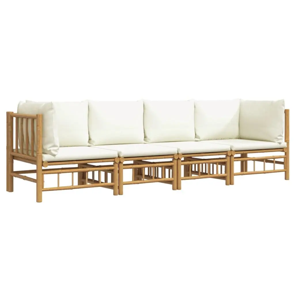 4 Piece Bamboo Lounge Set for Various Outdoor Settings