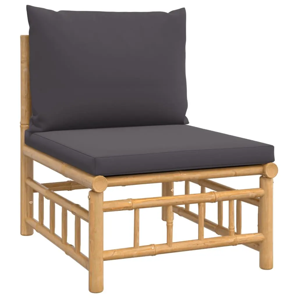 Outdoor Garden Lounge Set 4 Piece Bamboo Furniture with Cushions Patio Sofa
