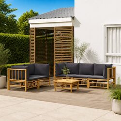 Practical 6-Piece Bamboo Lounge Set for Everyday Use