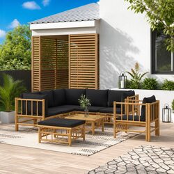 Practical 8-Piece Garden Lounge Set for Family Gatherings