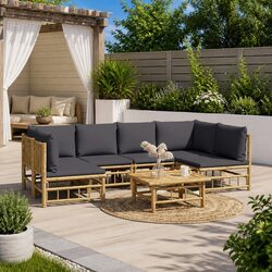 Ideal 7 Piece Bamboo Lounge Set for Your Patio